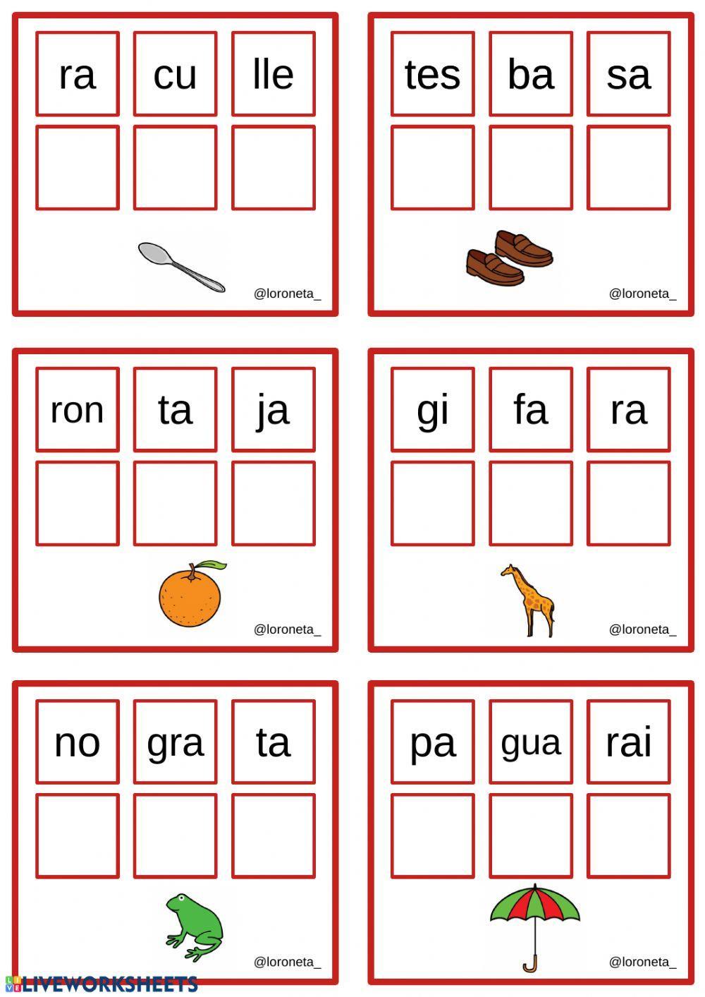 Ordena les síl.labes