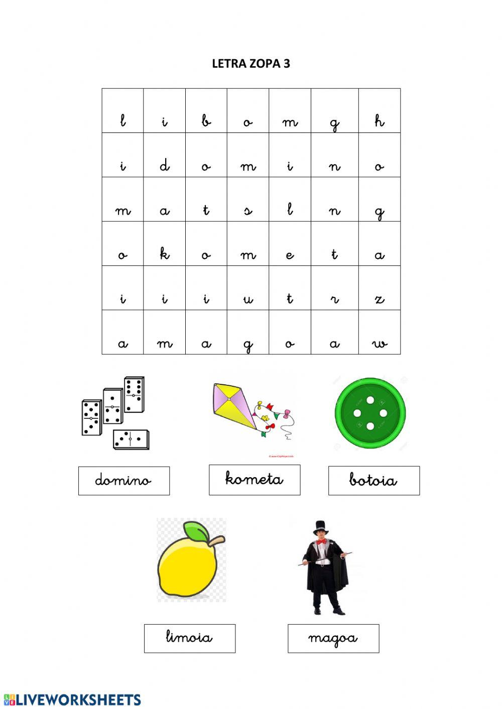 3. LETRA ZOPA 5 urte 3. LETRA ZOPA 5 urte