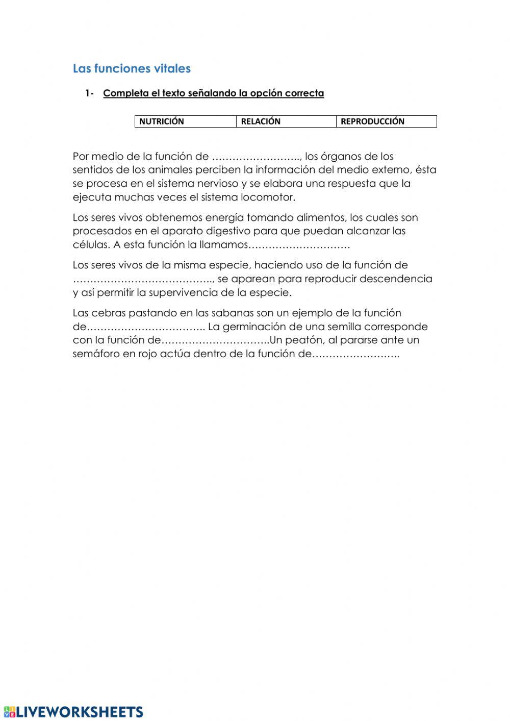 Funciones vitales de las células