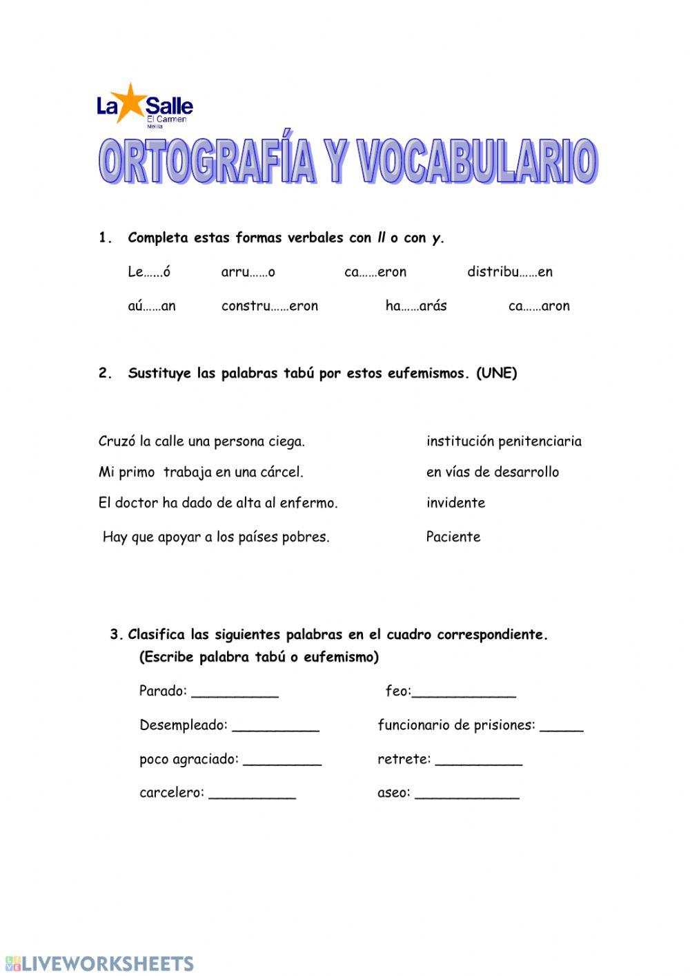 Ortografía y vocabulario