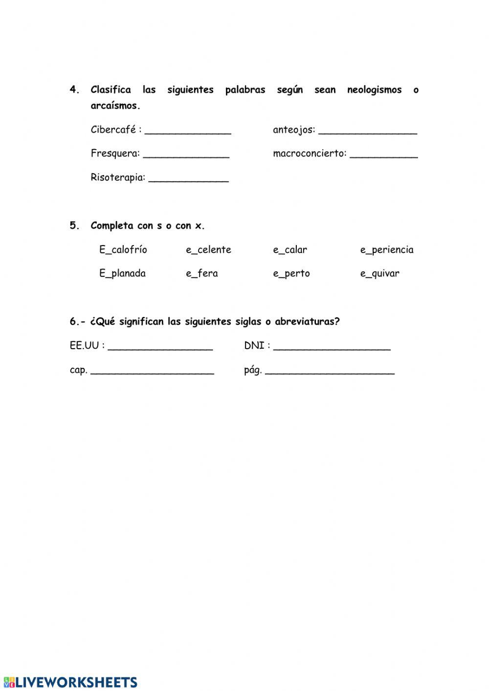 Ortografía y vocabulario