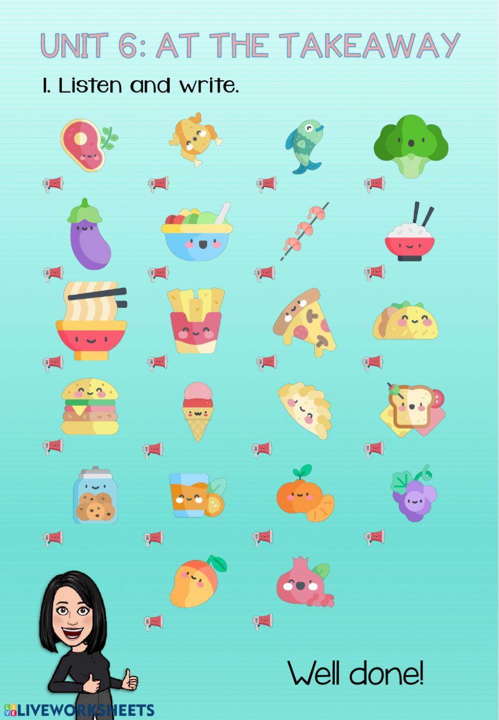 Unit 6 - At the takeaway VOCABULARY A. D.