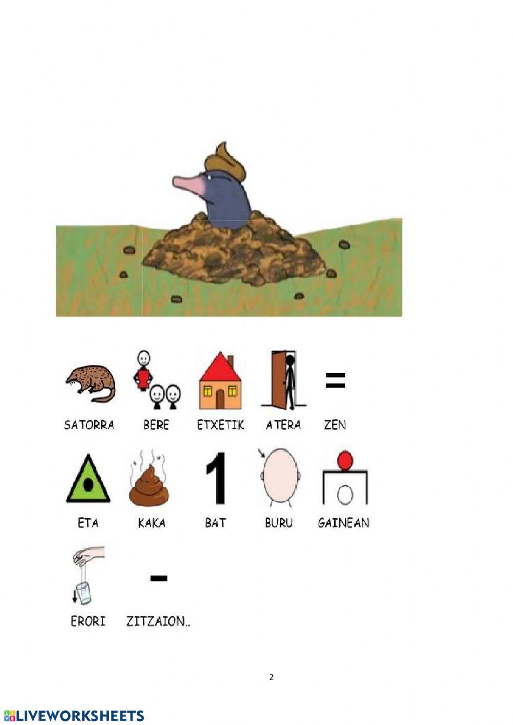 Buruko hura nork egin zion jakin nahi zuen satortxoa (PIKTOGRAMEKIN)