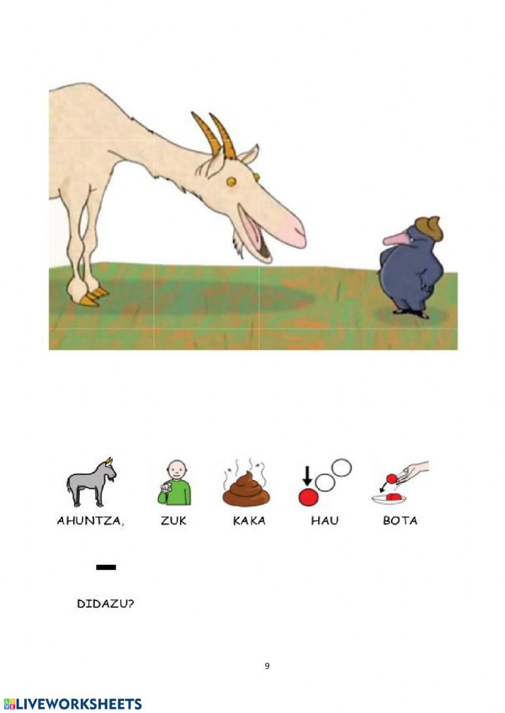 Buruko hura nork egin zion jakin nahi zuen satortxoa (PIKTOGRAMEKIN)