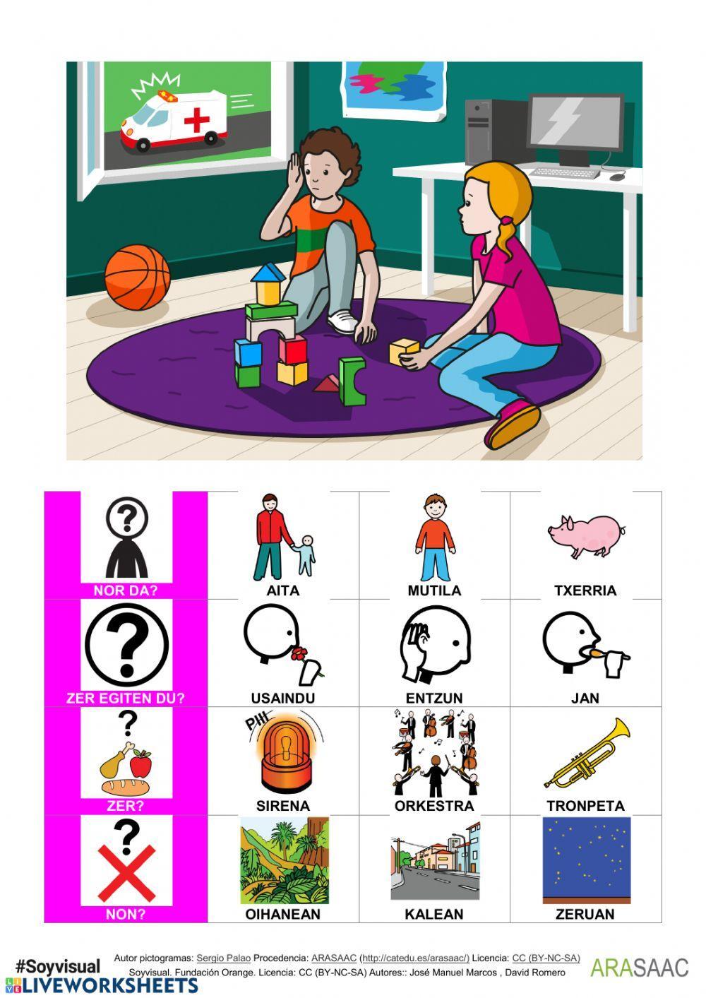 Galdera eta erantzun posibleak. ENTZUN aditza