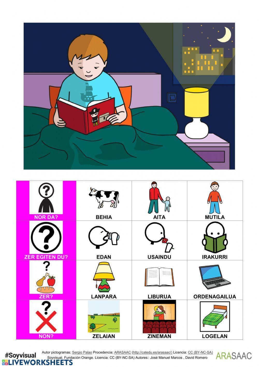 Galdera eta erantzun posibleak. IRAKURRI aditza