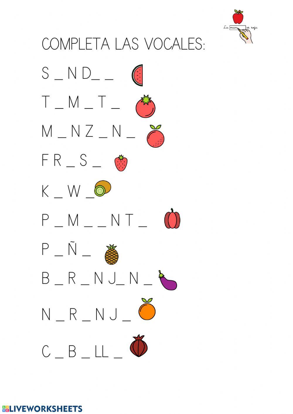 Completa con vocales