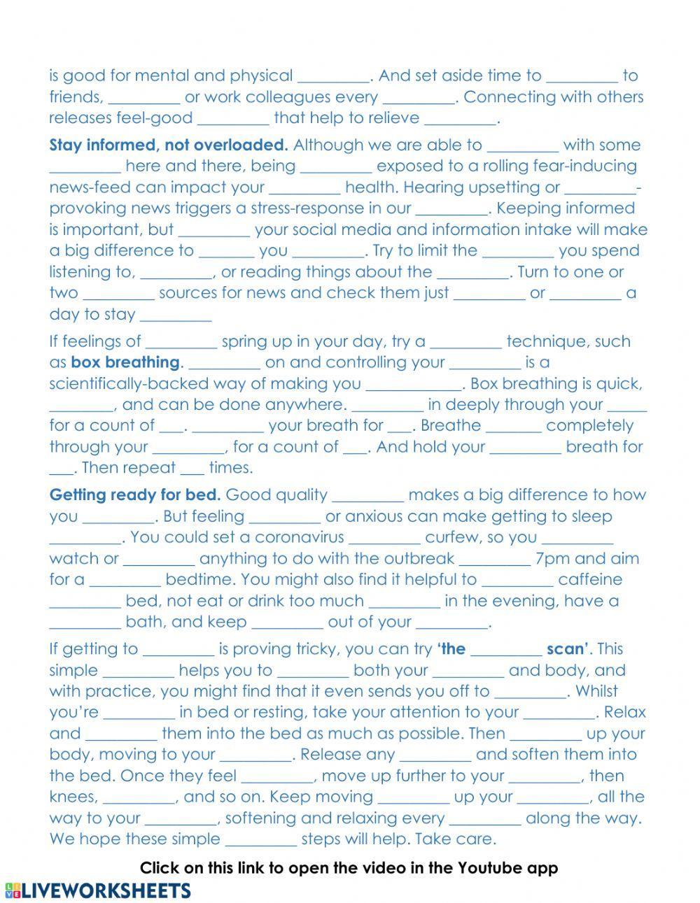 Listening: Anxiety - Mental Health During a Pandemic