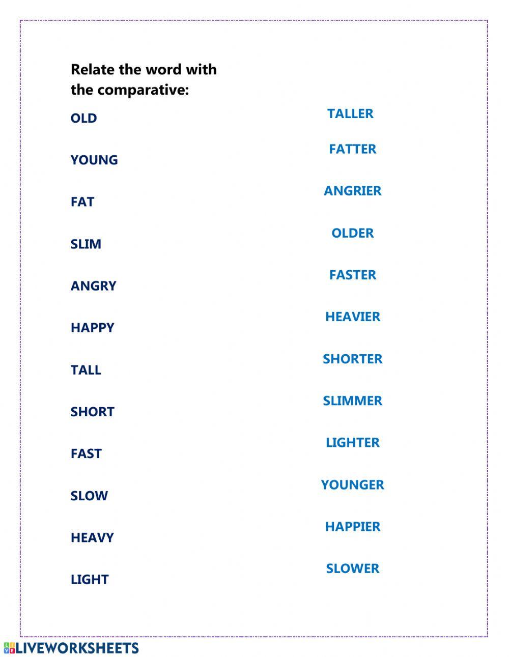 Comparatives Activity