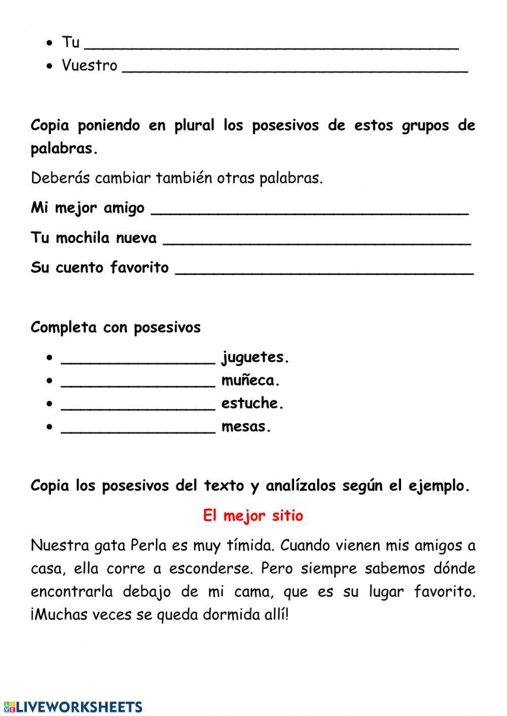 Gramática: Los posesivos