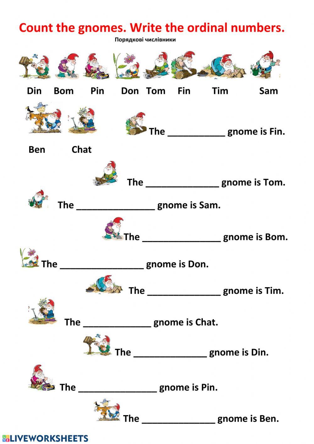 Ordinal numbers Ordinal numbers