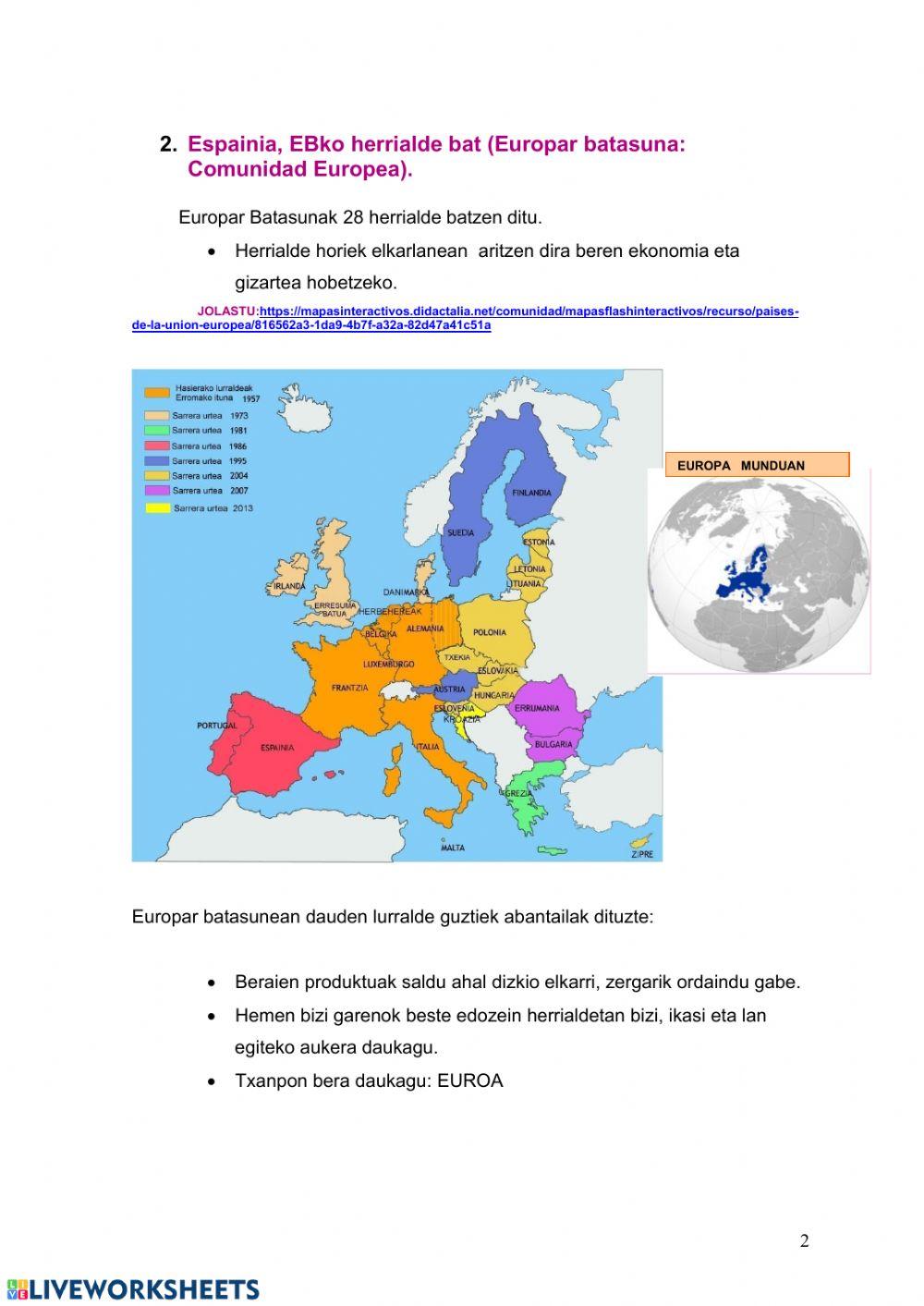 Espainiako eta europako lurraldeak
