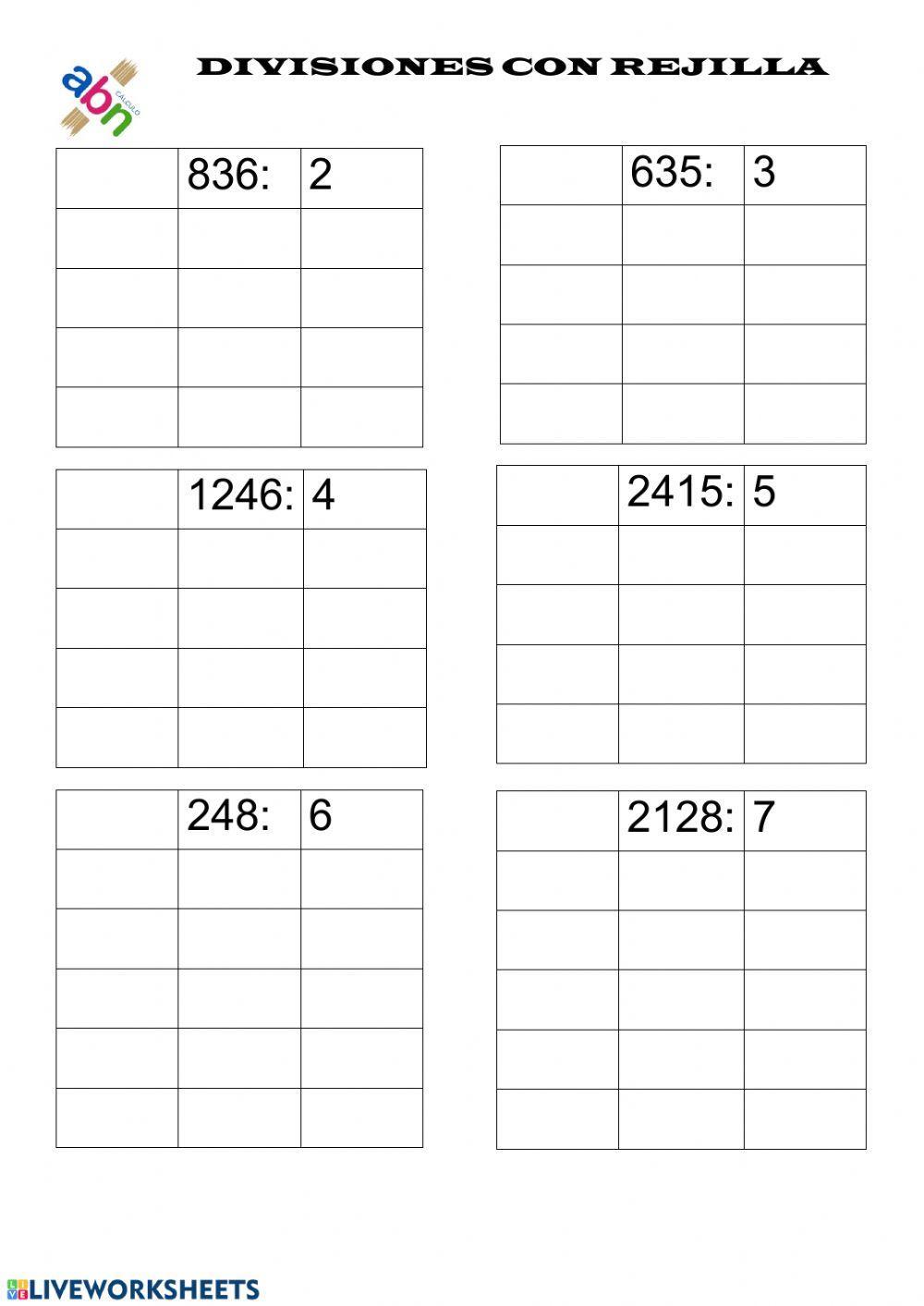 Divisiones en rejilla