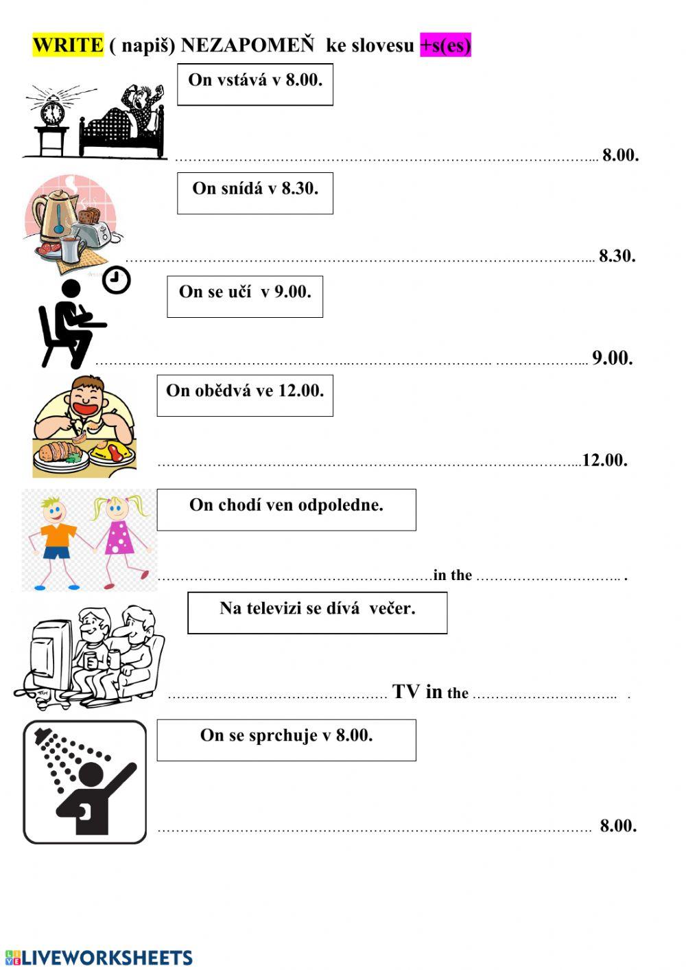 Daily routines the third person