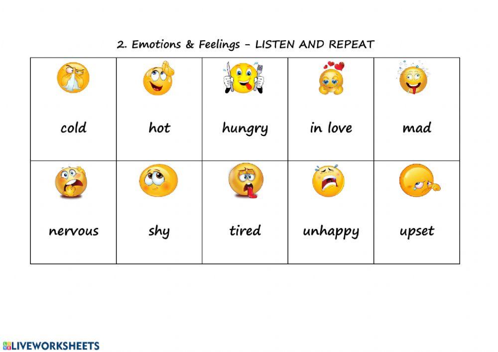 2. Emotions and feelings - LISTEN AND REPEAT