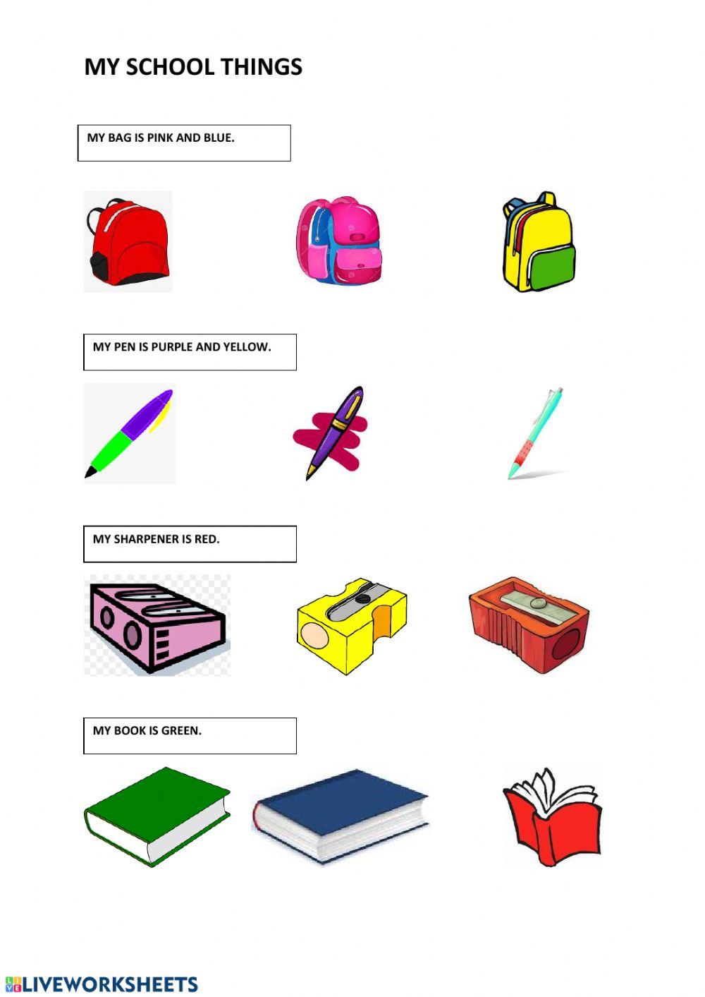 My school things - listening