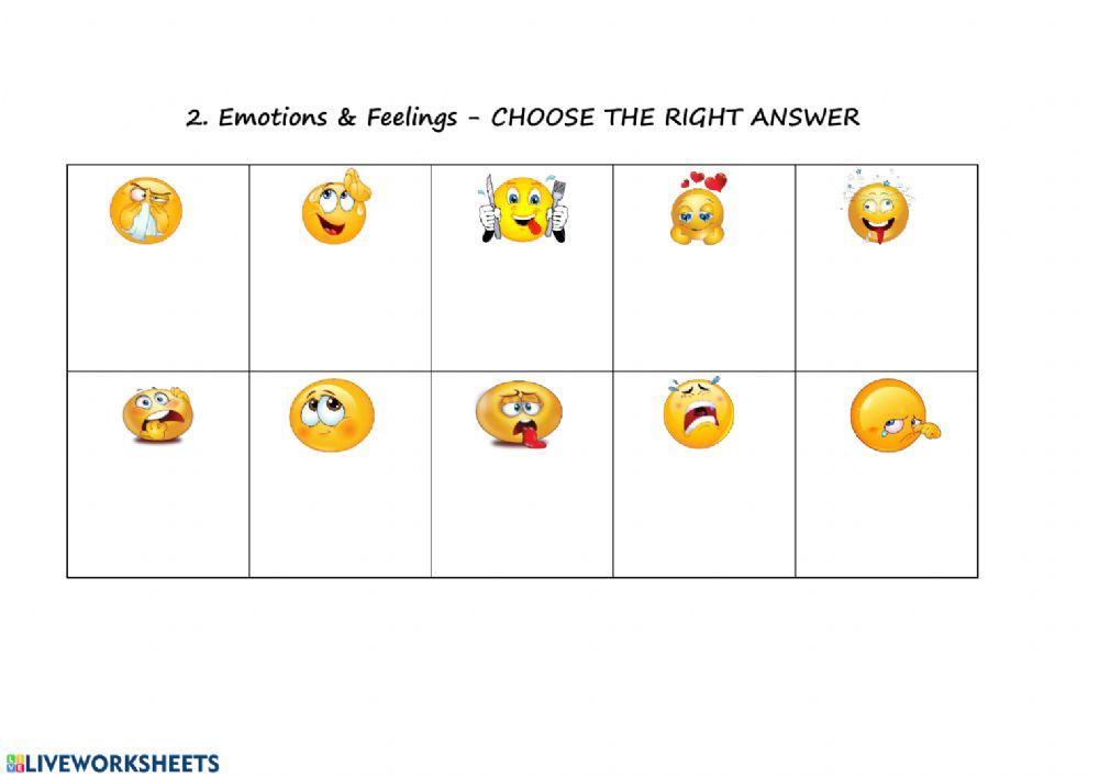 2. Emotions & Feelings - CHOOSE THE RIGHT ANSWER