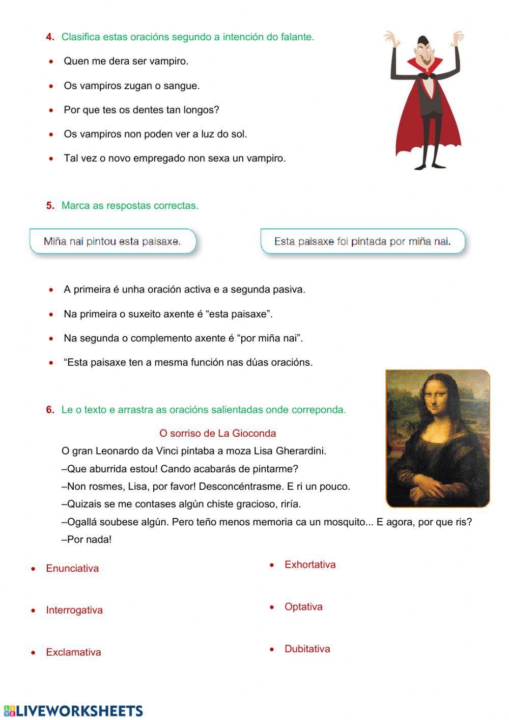 Lg 6º - tipos de oracións 2