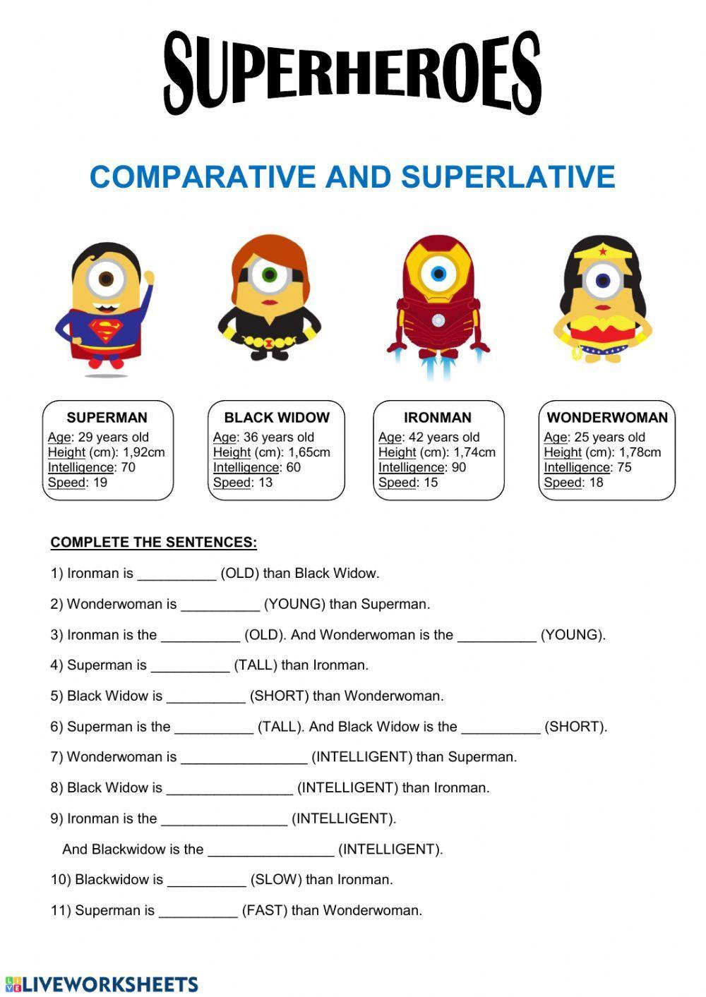 Superheroes Comparative And Superlative Worksheet Live Worksheets superheroes-comparative-and-superlative-worksheet-live-worksheets