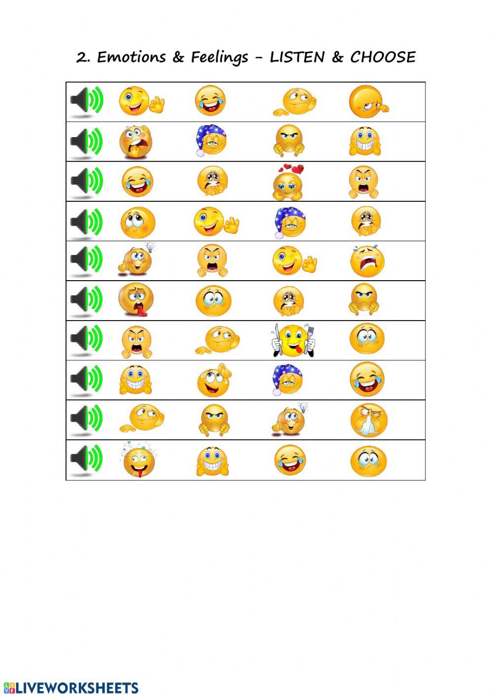 2. Emotions & Feelings - LISTEN & CHOOSE 2. Emotions & Feelings - LISTEN & CHOOSE