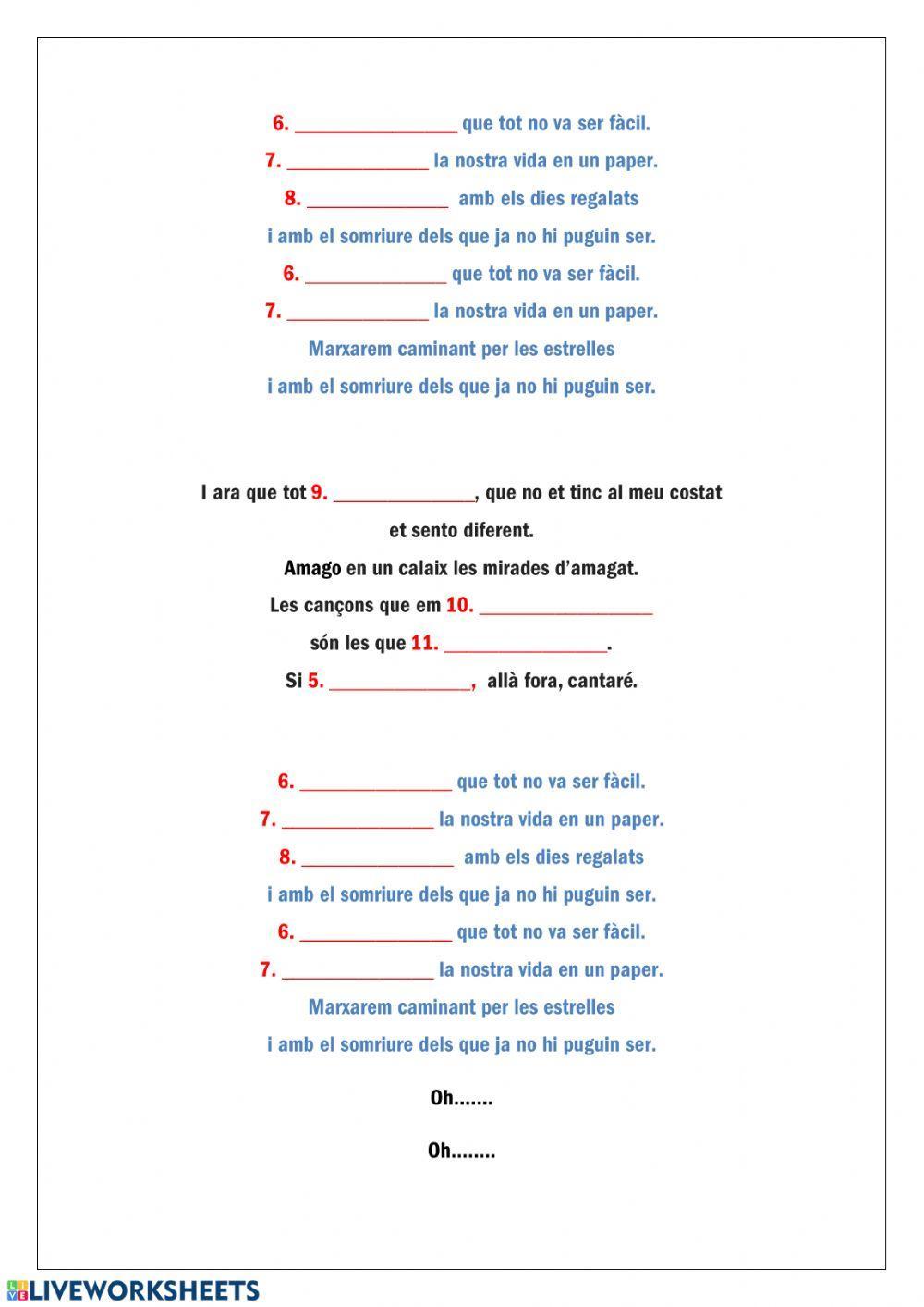 Dictat amb cançons: treballem l'escriptura dels verbs