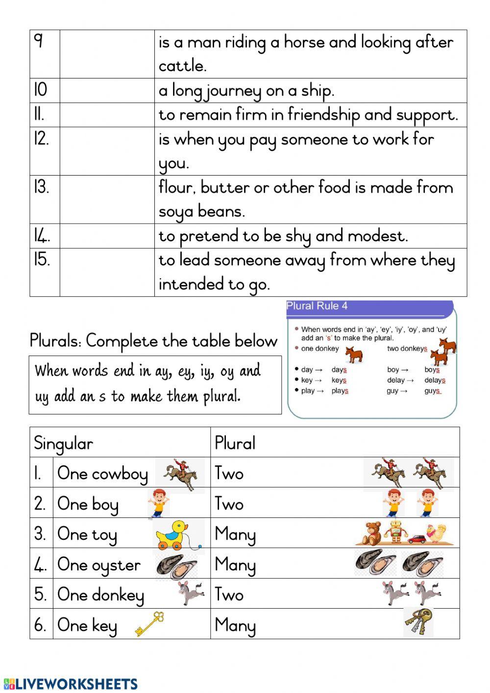 Grade 3 English Home Language Phonic oy worksheet 9