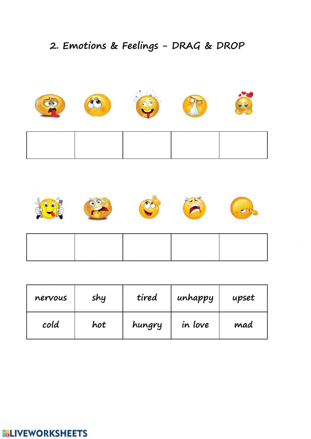 2. Emotions & Feelings - DRAG & DROP 2. Emotions & Feelings - DRAG & DROP