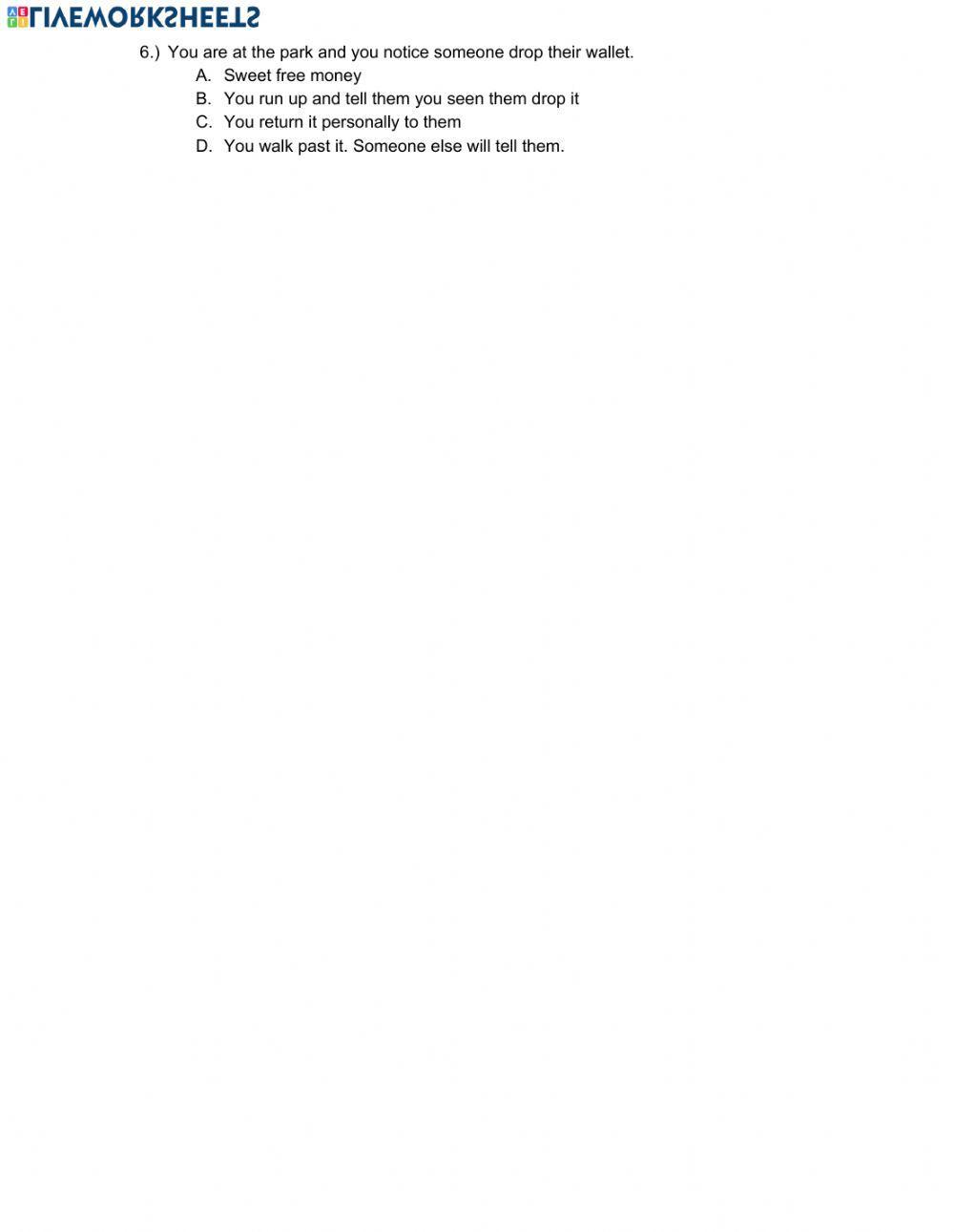 Friendship Worksheet