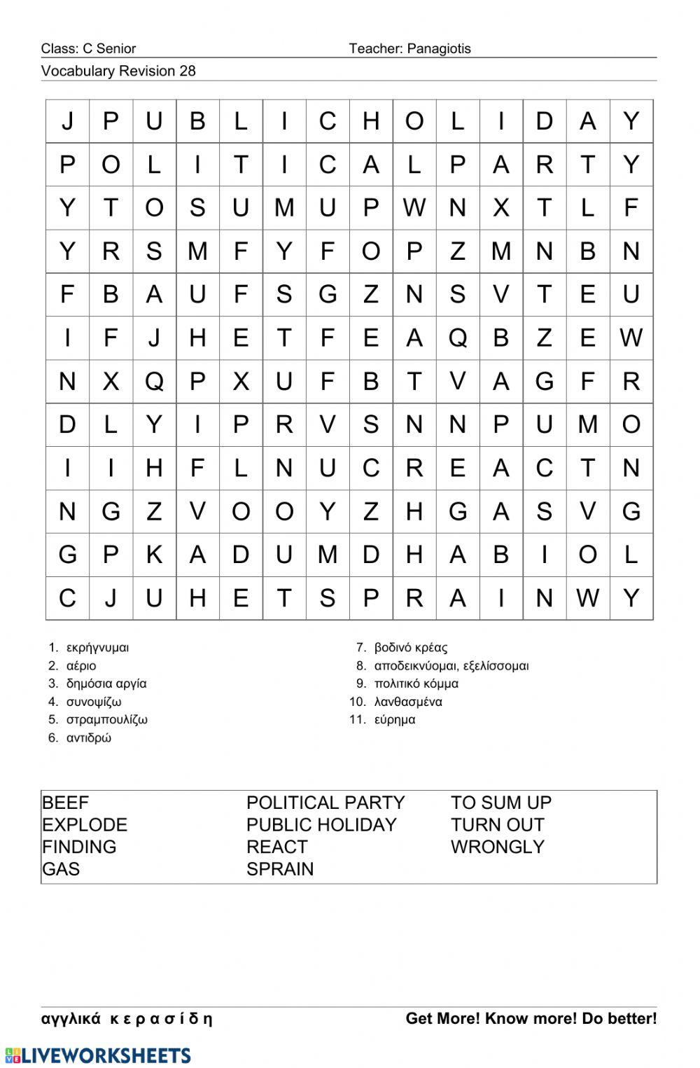 Csenior Wordsearch 28