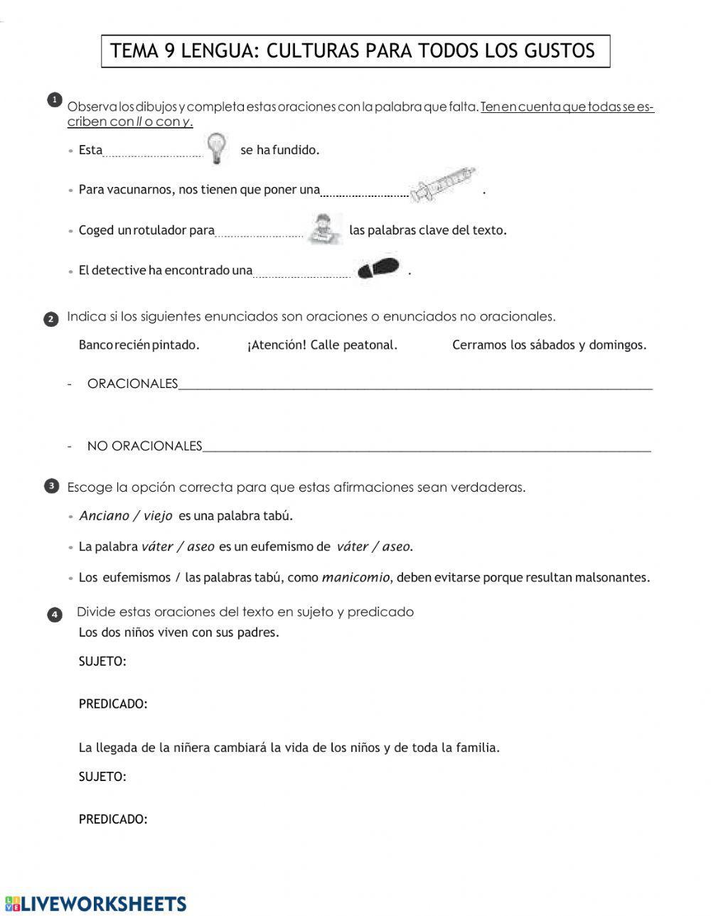 examen teman 9 lengua