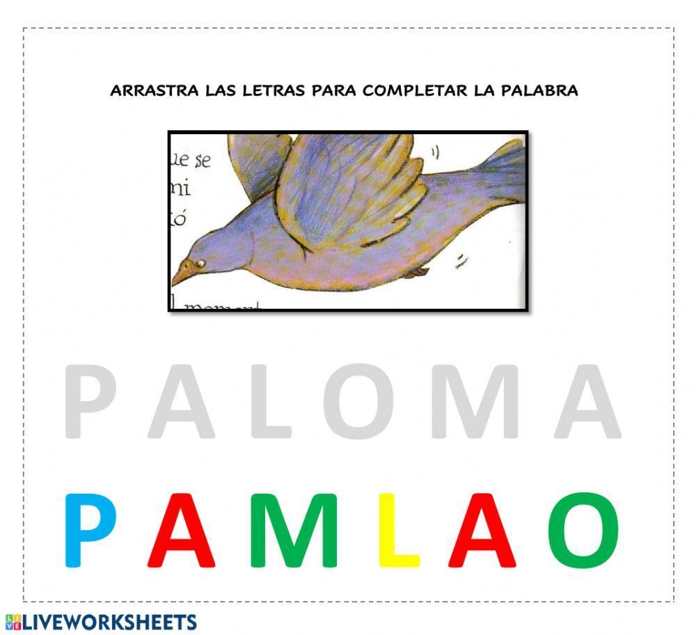 Completar la palabra: paloma