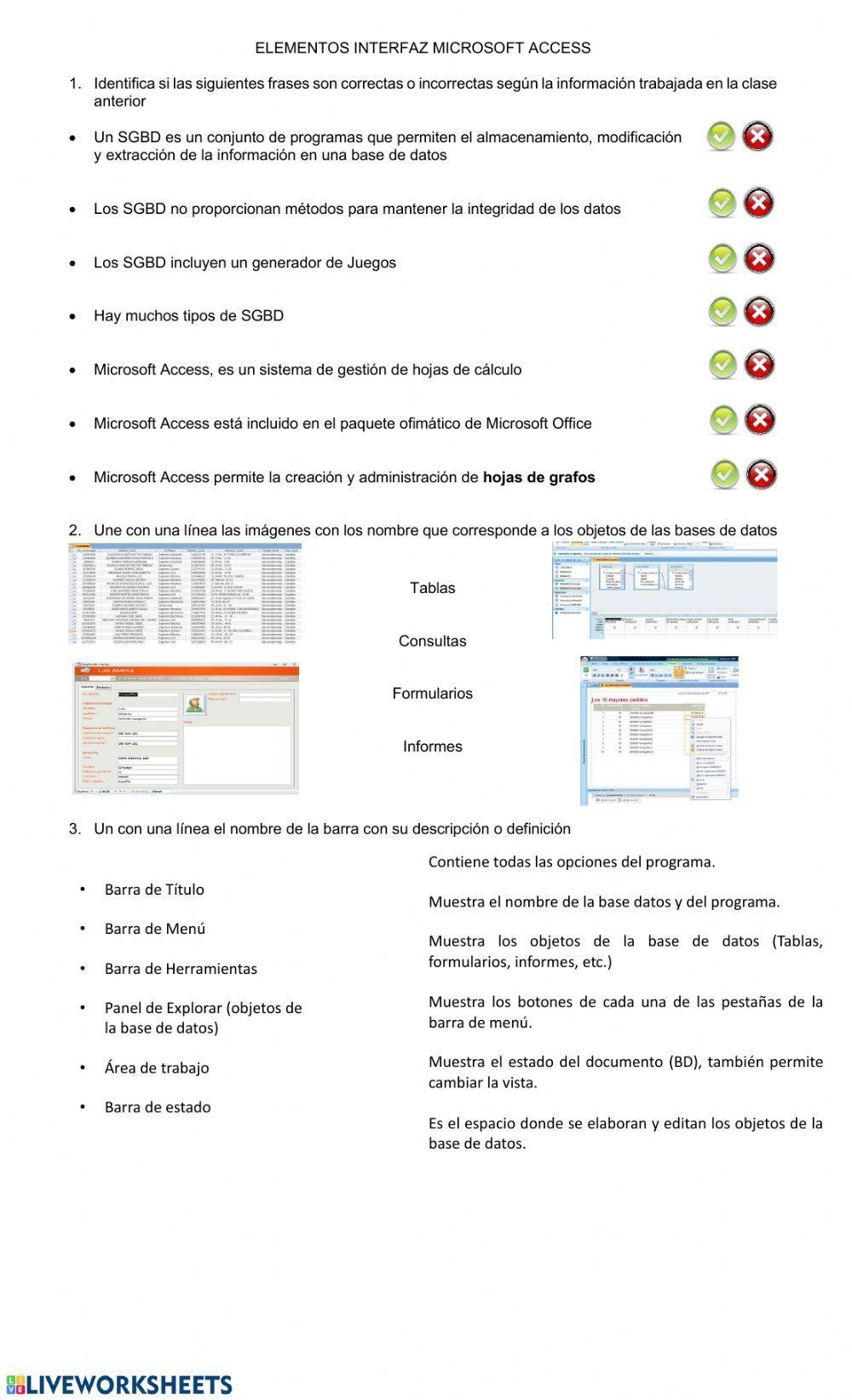 Elementos de Microsoft Access