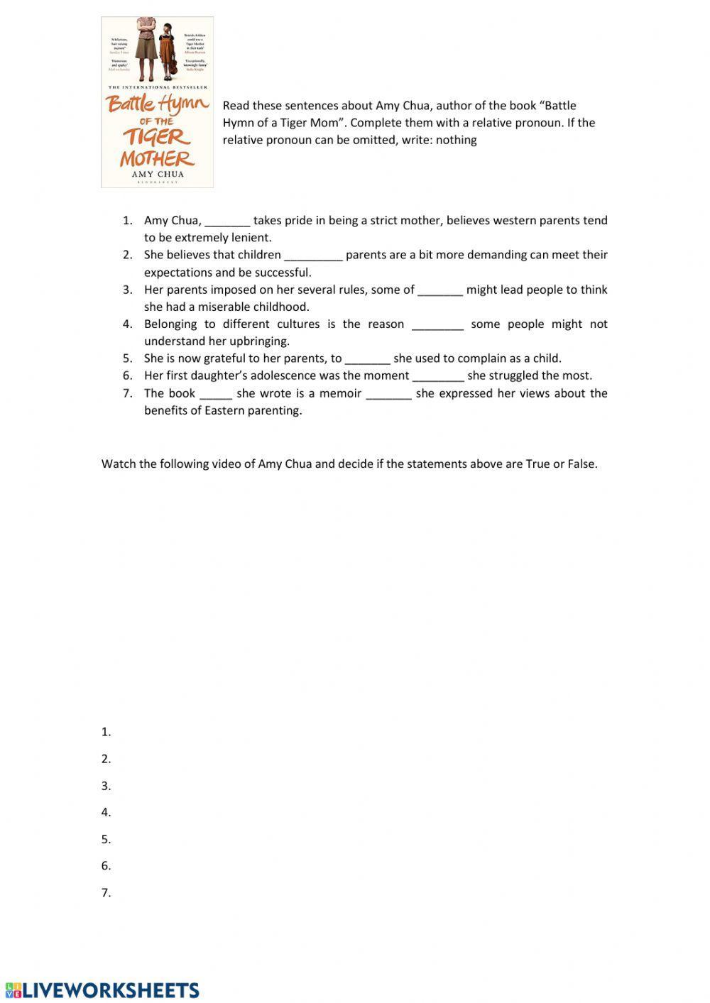 Video TAsk - Tiger Mom