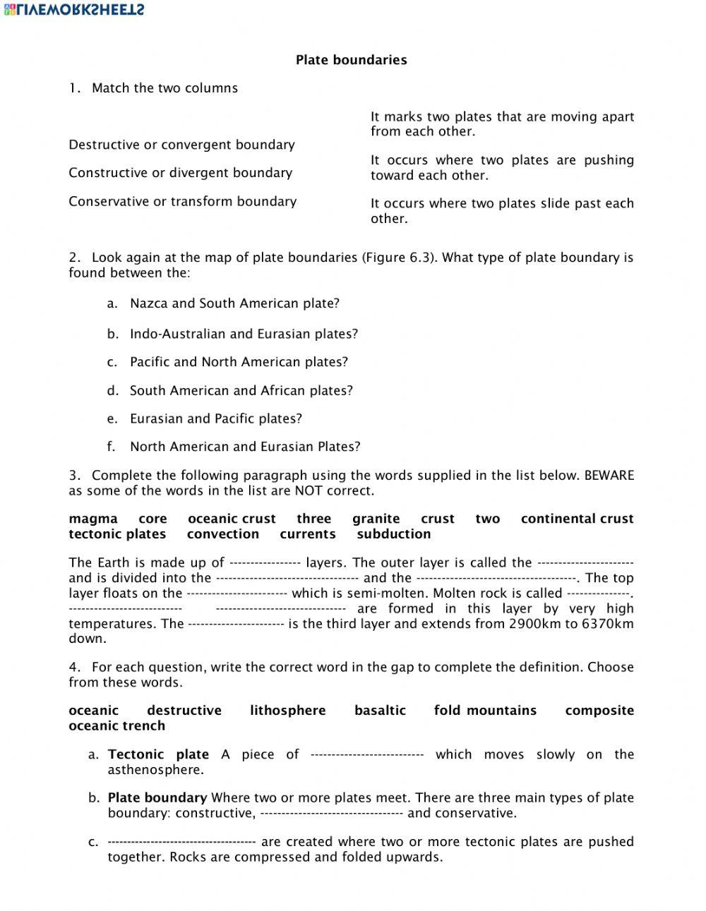 Plate boundaries