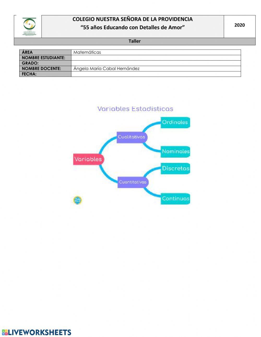 Variables cuantitativas y cualitativas