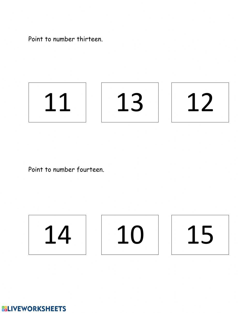 Identify numbers 11-20