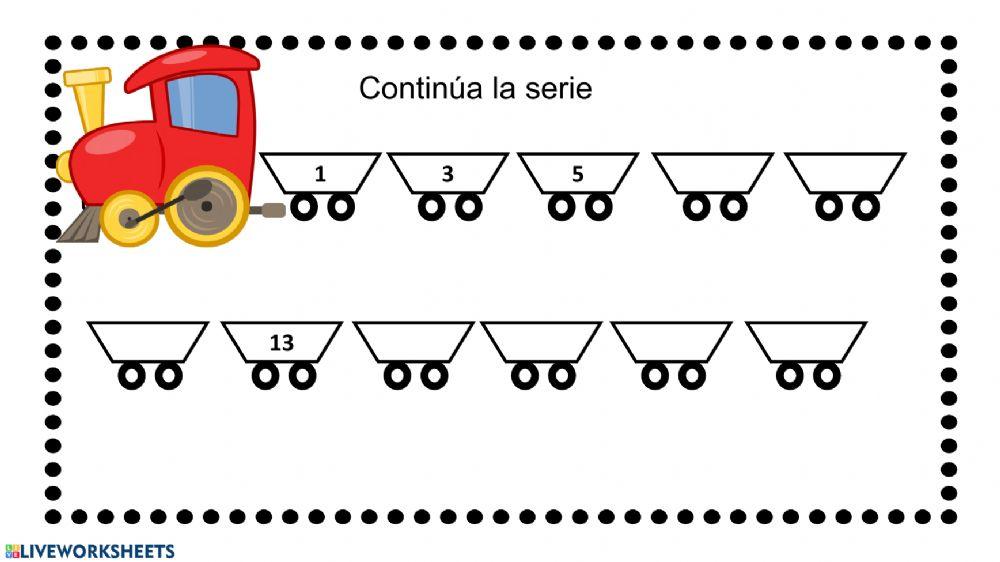 Series +2 (desde 1 al 21) nº impares