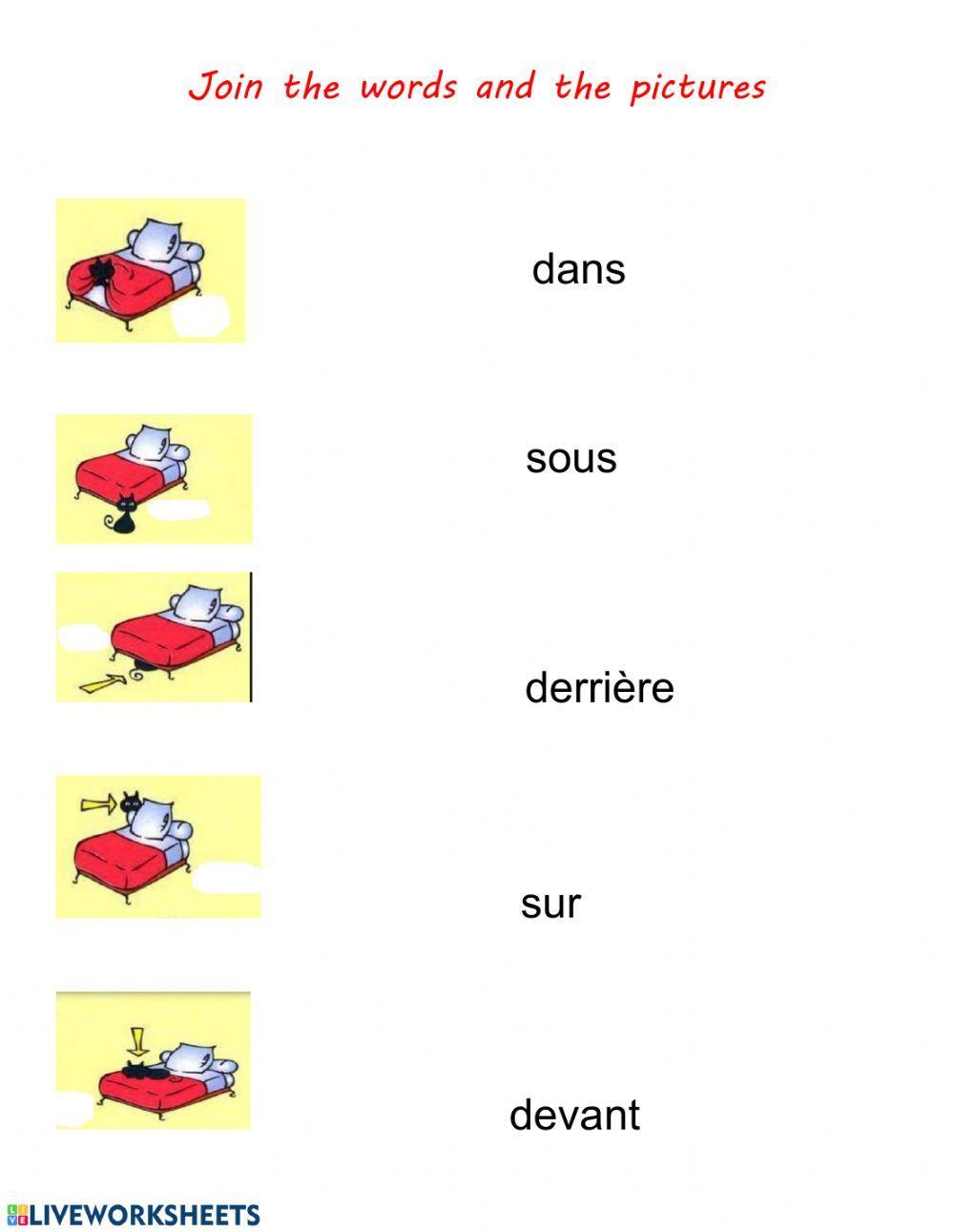 What is the difference in French between : devant - derrière