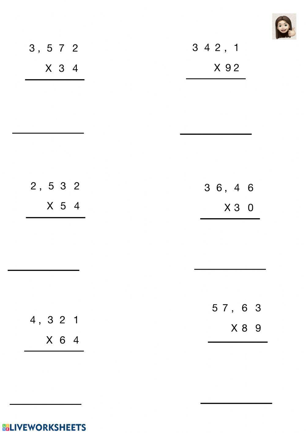 Multiplicaciones con decimales