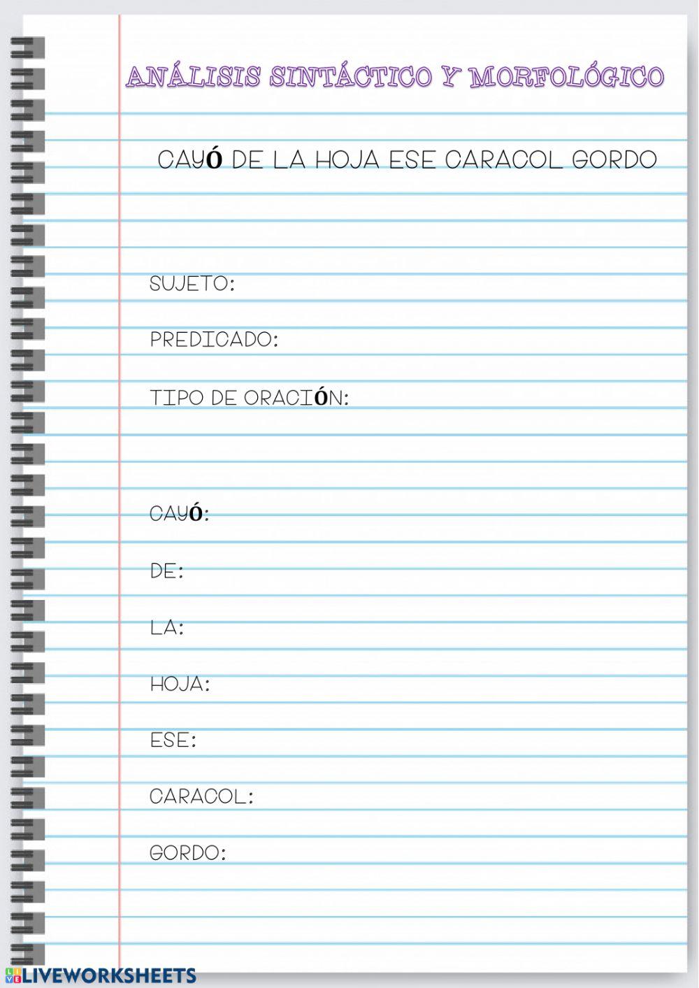 Análisis sintáctico y morfológico