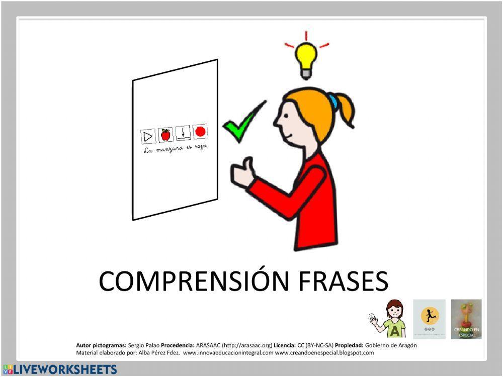 Comprensión lectora de frases Comprensión lectora de frases