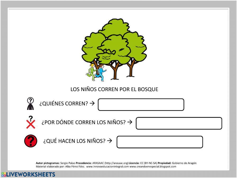 Comprensión lectora de frases Comprensión lectora de frases