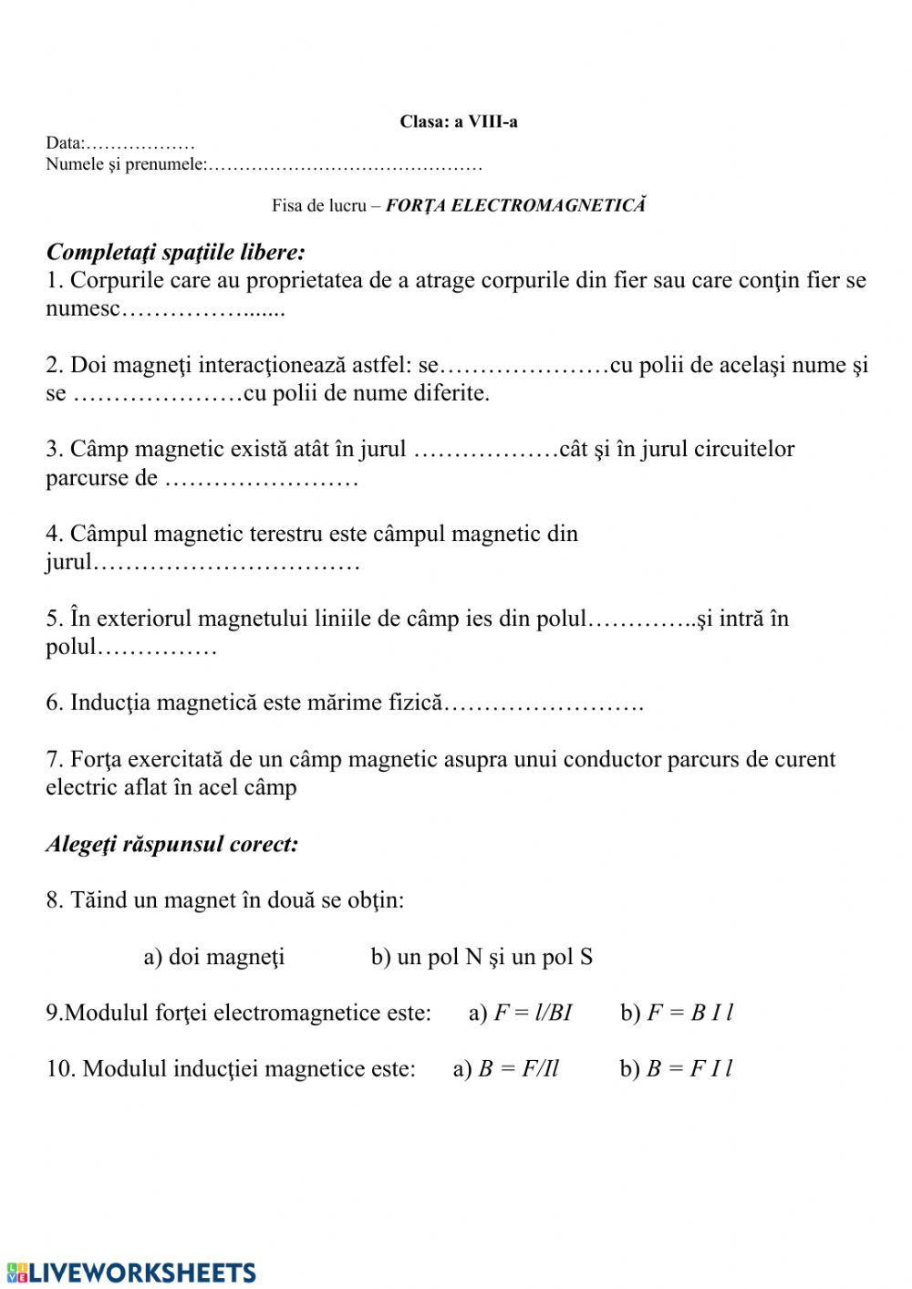 Forța  electromagnetică