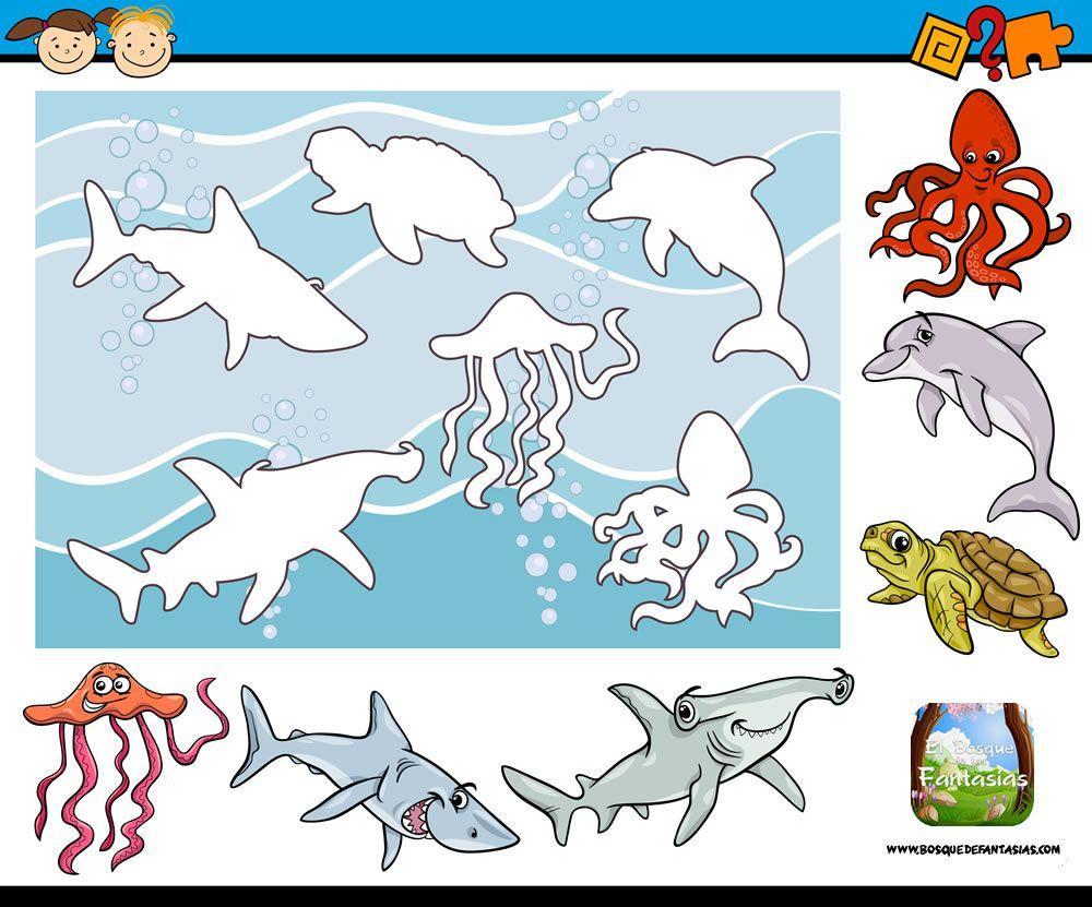 Asocia animales marinos