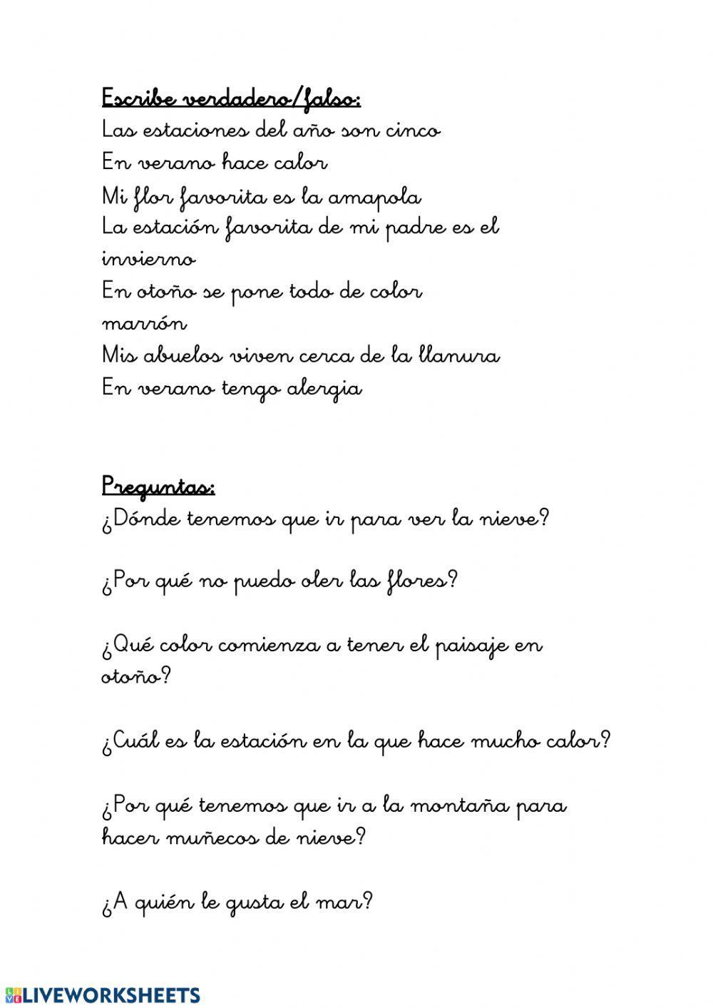 Las estaciones del año