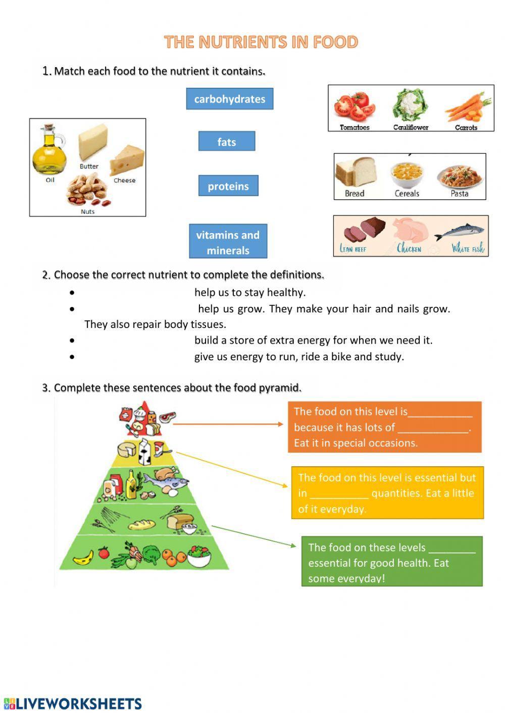 Nutrients in food and healthy habits Nutrients in food and healthy habits