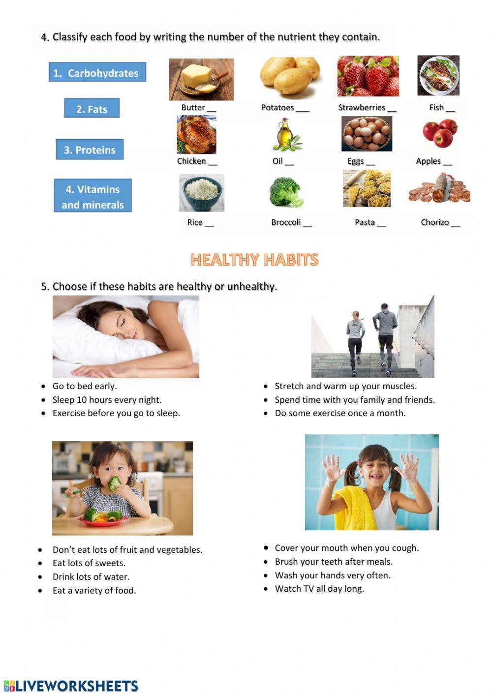 Nutrients in food and healthy habits Nutrients in food and healthy habits