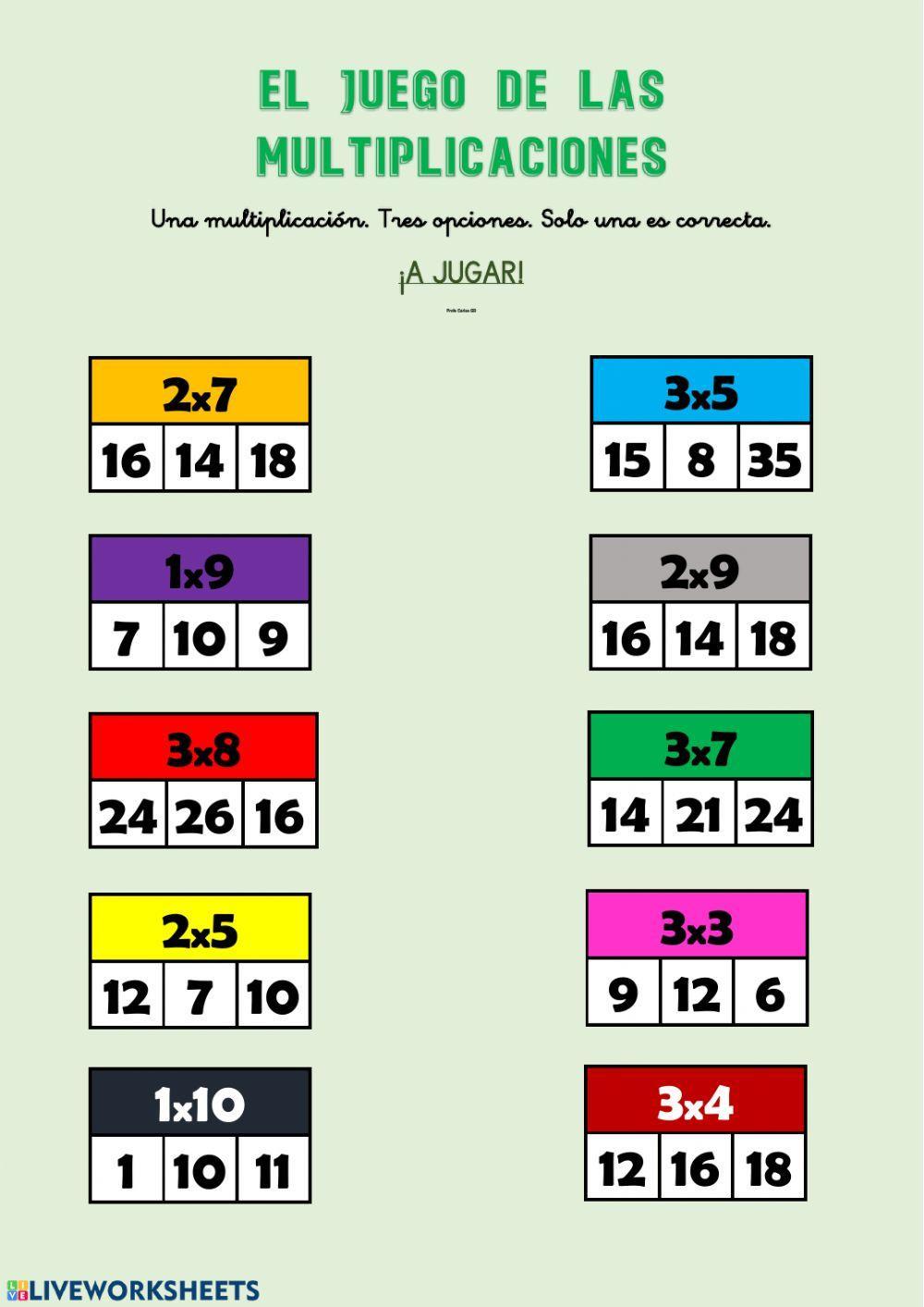 El juego de las multiplicaciones (1,2,3)