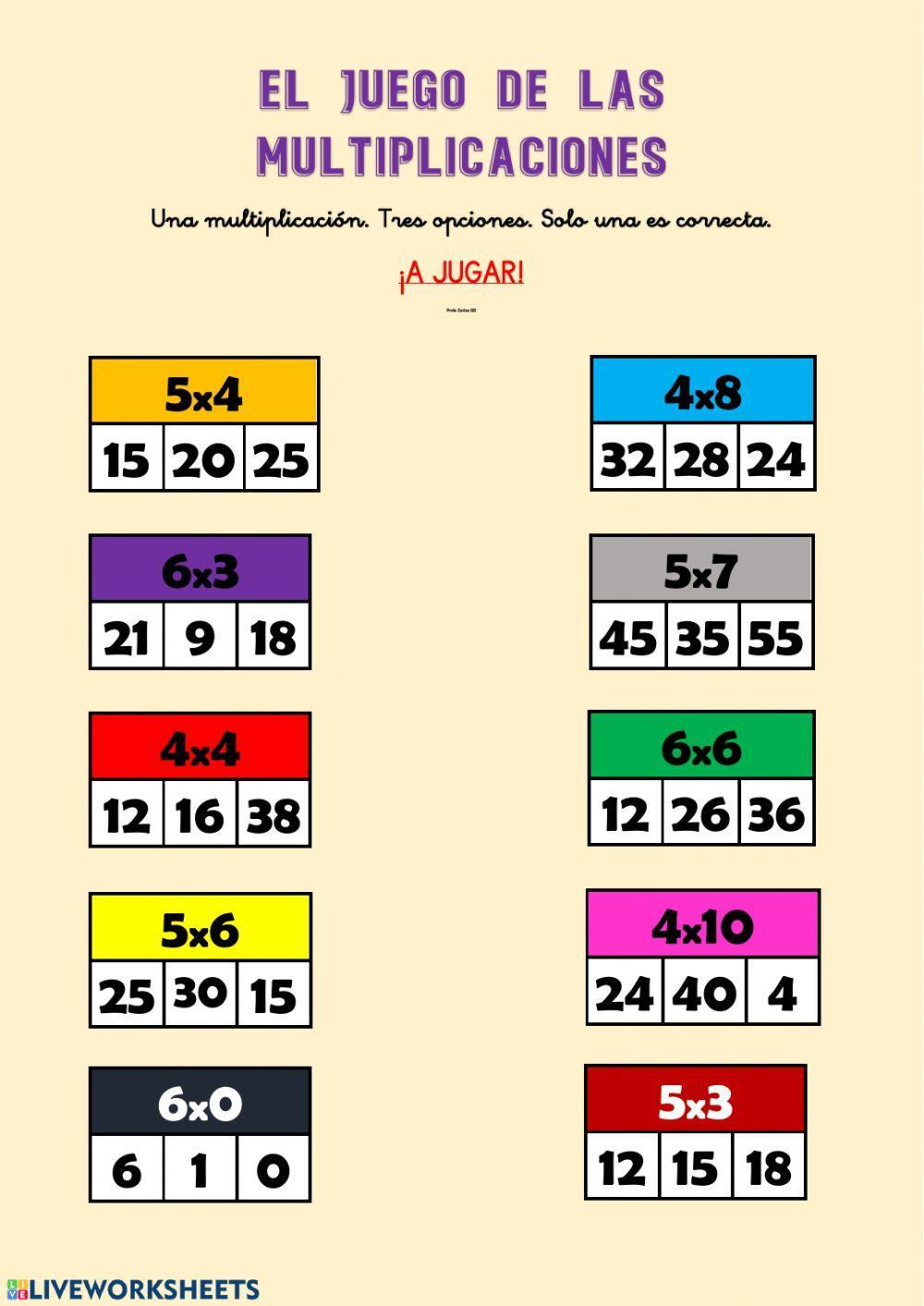 El juego de las multiplicaciones (4,5,6)