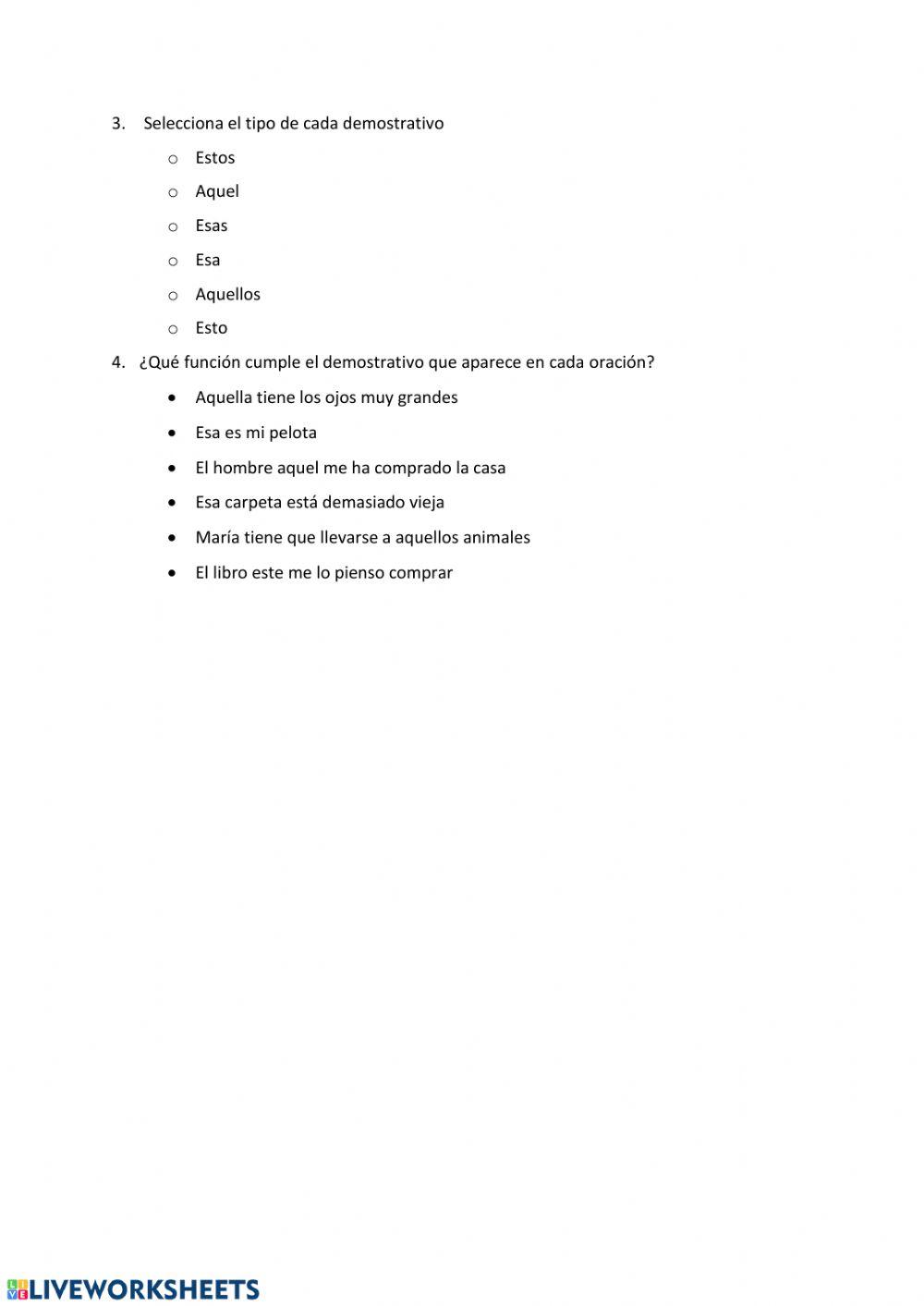 Los demostrativos 6º